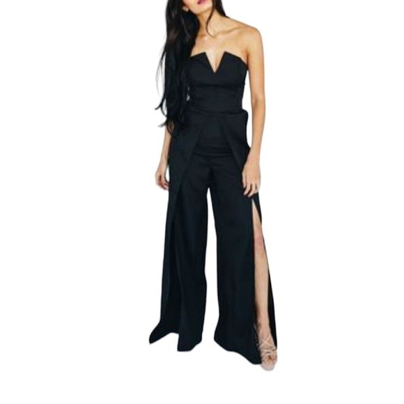 Luxxel Pantsuit Romper Black Sleeveless Sexy Women's Size Medium